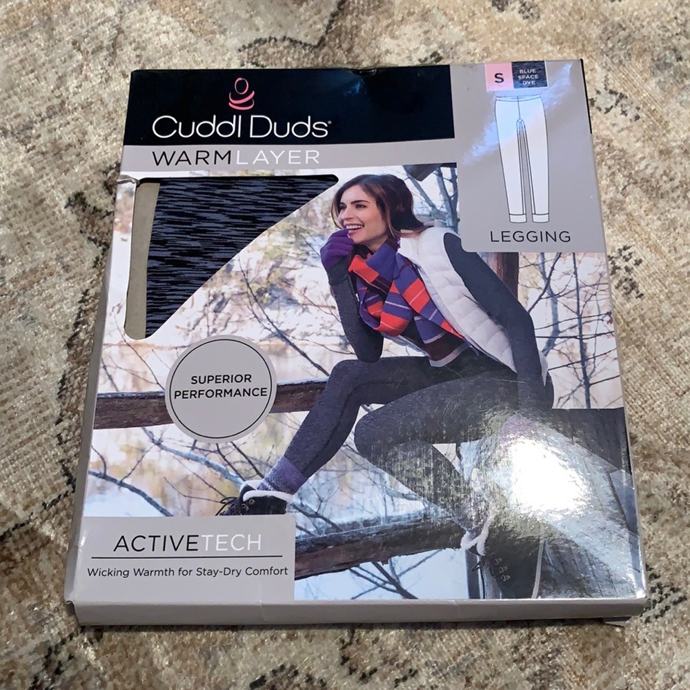 Cuddl Duds Warm Layer Active Tech Small Legging Blue Soace Dye